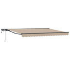 Manueller Markisenrahmen mit LEDs Beige und Anthrazit 4 x 3 m