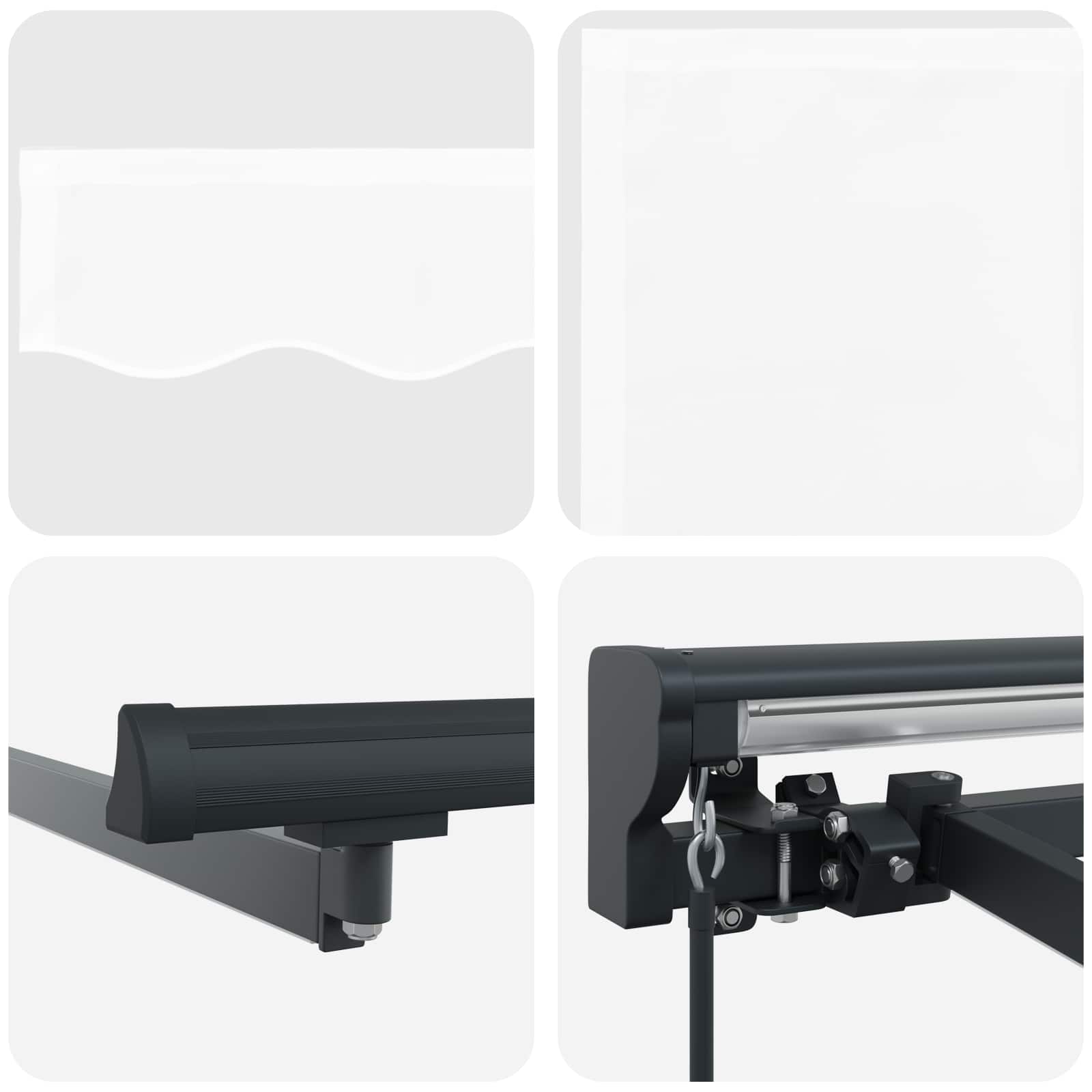 Manueller Markisenrahmen mit LEDs Weiß und Anthrazit 4 × 3,5 m