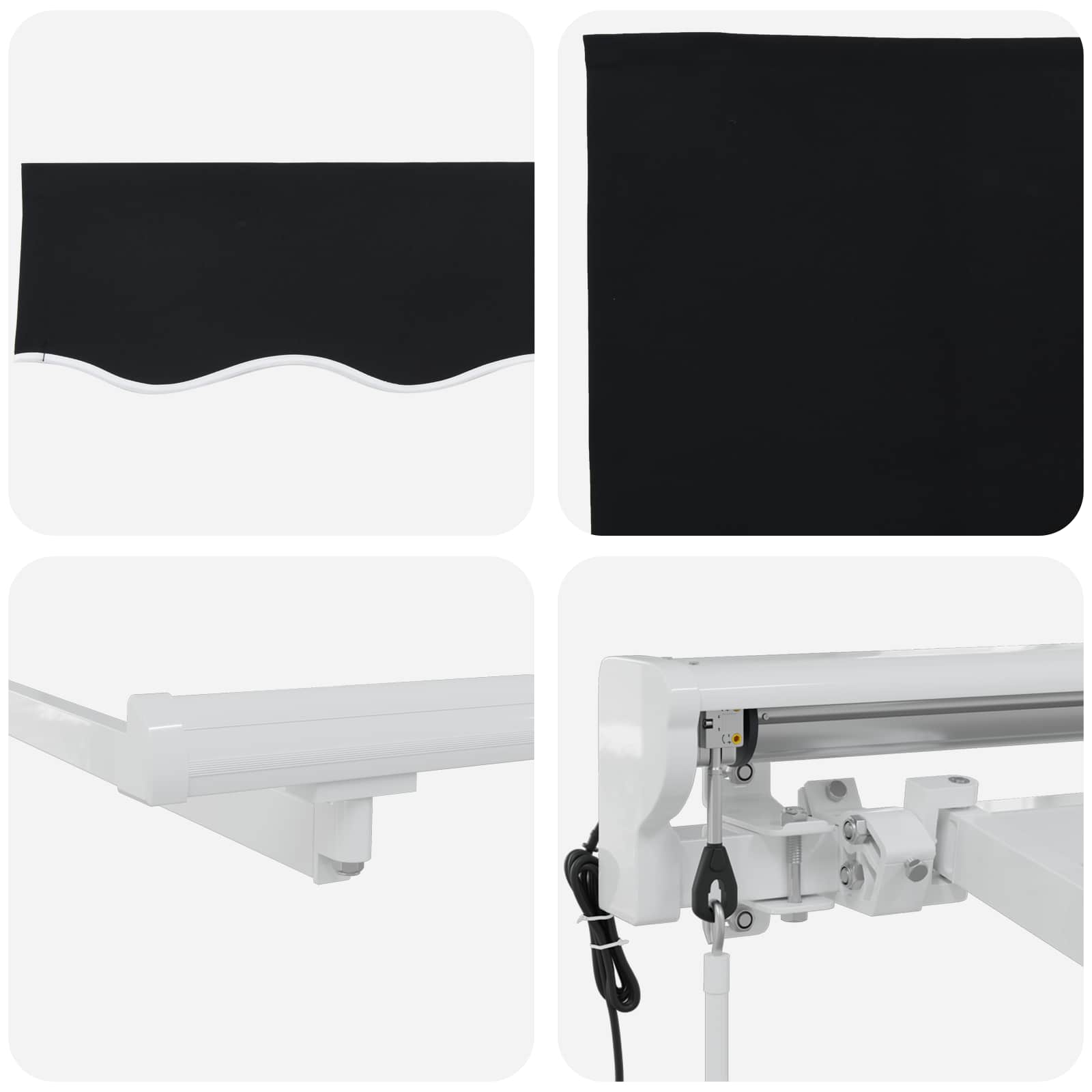 Elektrische ausziehbare Markise Schwarz 3 x 2,5 m