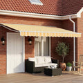 Elektrische ausziehbare Markise Gelb und Weiß 4,5 x 3,5 m