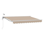 Elektrische ausziehbare Markise Beige und Weiß 3,5 x 2 m