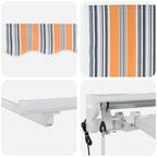 Elektrische ausziehbare Markise Blau, Orange, Weiß 4 x 3 m