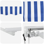 Elektrische ausziehbare Markise Blau und Weiß 4 × 3,5 m