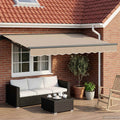 Elektrische ausziehbare Markise Beige und Anthrazit 3,5 x 2,5 m