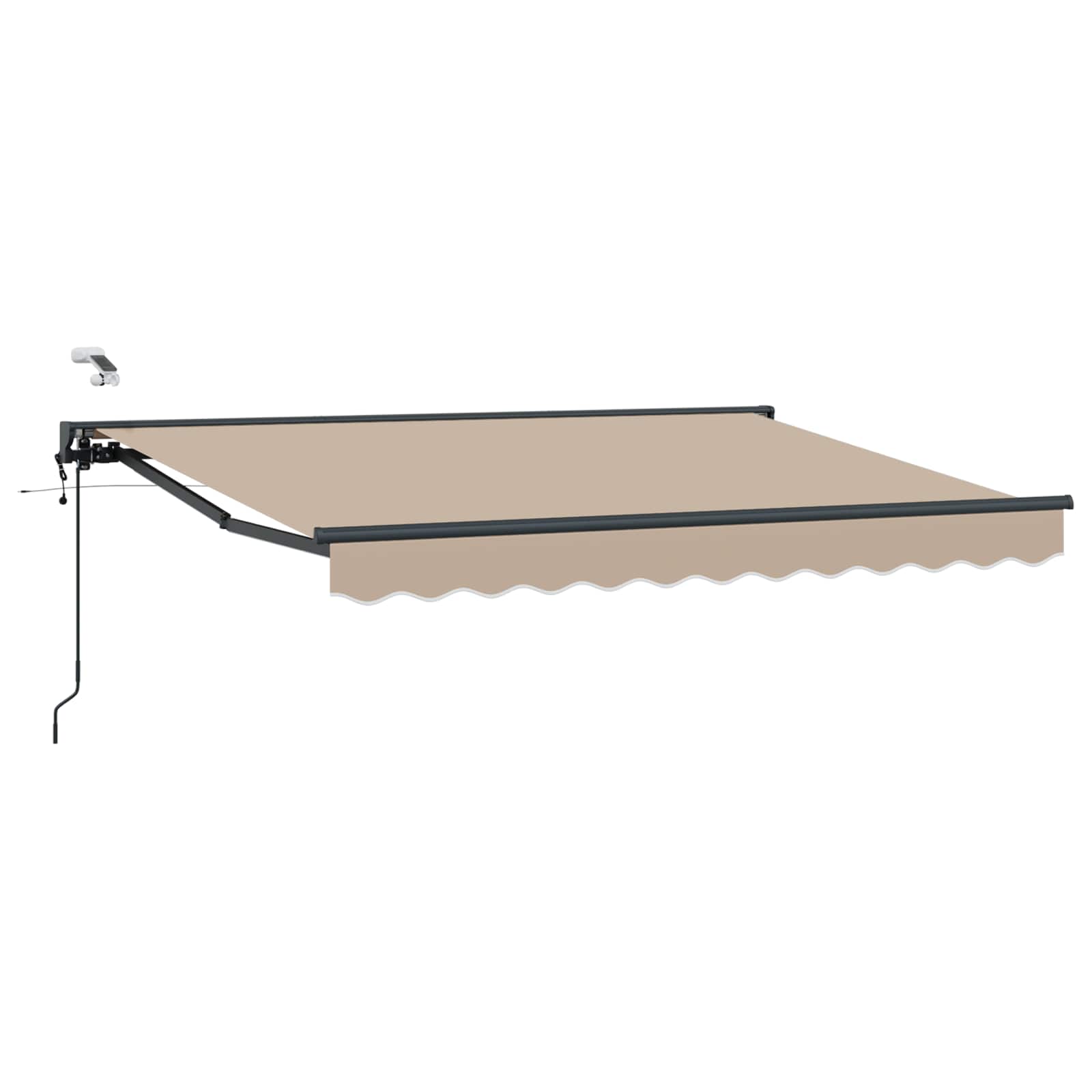 Elektrische ausziehbare Markise Beige und Anthrazit 3,5 x 2,5 m