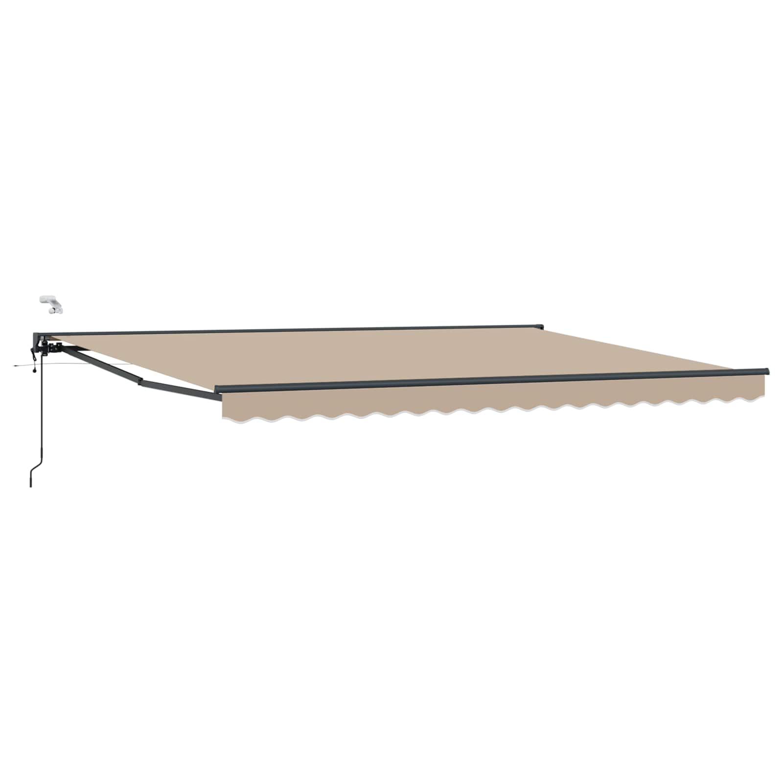 Elektrische ausziehbare Markise Beige und Anthrazit 4,5 × 3 m