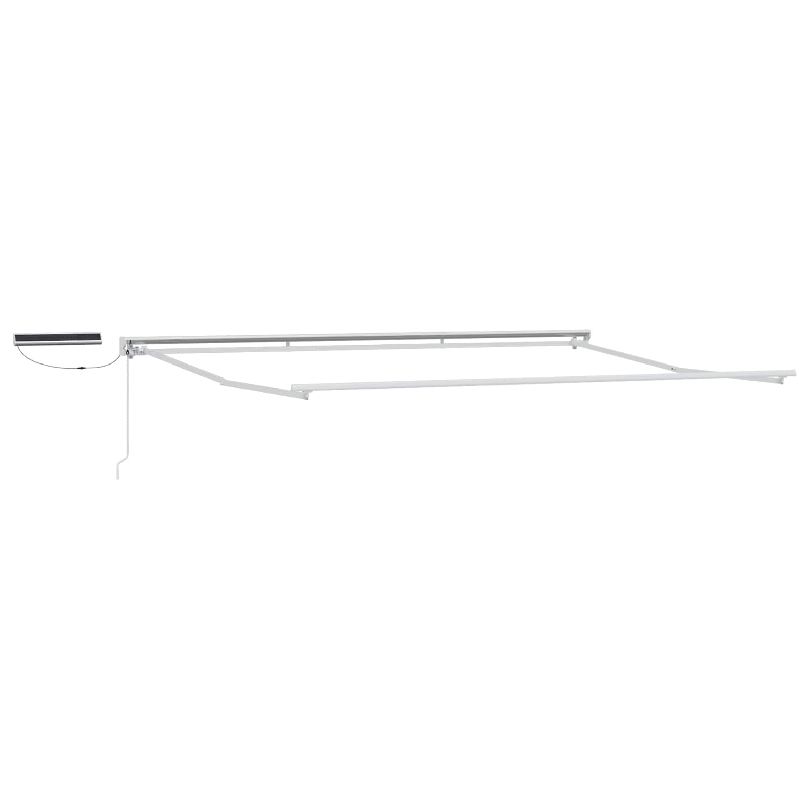 Elektrische ausziehbare Markise Weiß und Anthrazit 4 × 3,5 m