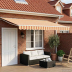 Elektrische ausziehbare Markise Gelb, Orange und Weiß 4 × 3,5 m