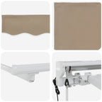 Elektrische ausziehbare Markise Beige und Weiß 4 × 3,5 m