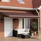 Elektrische ausziehbare Markise Braun und Weiß 4,5 × 3 m