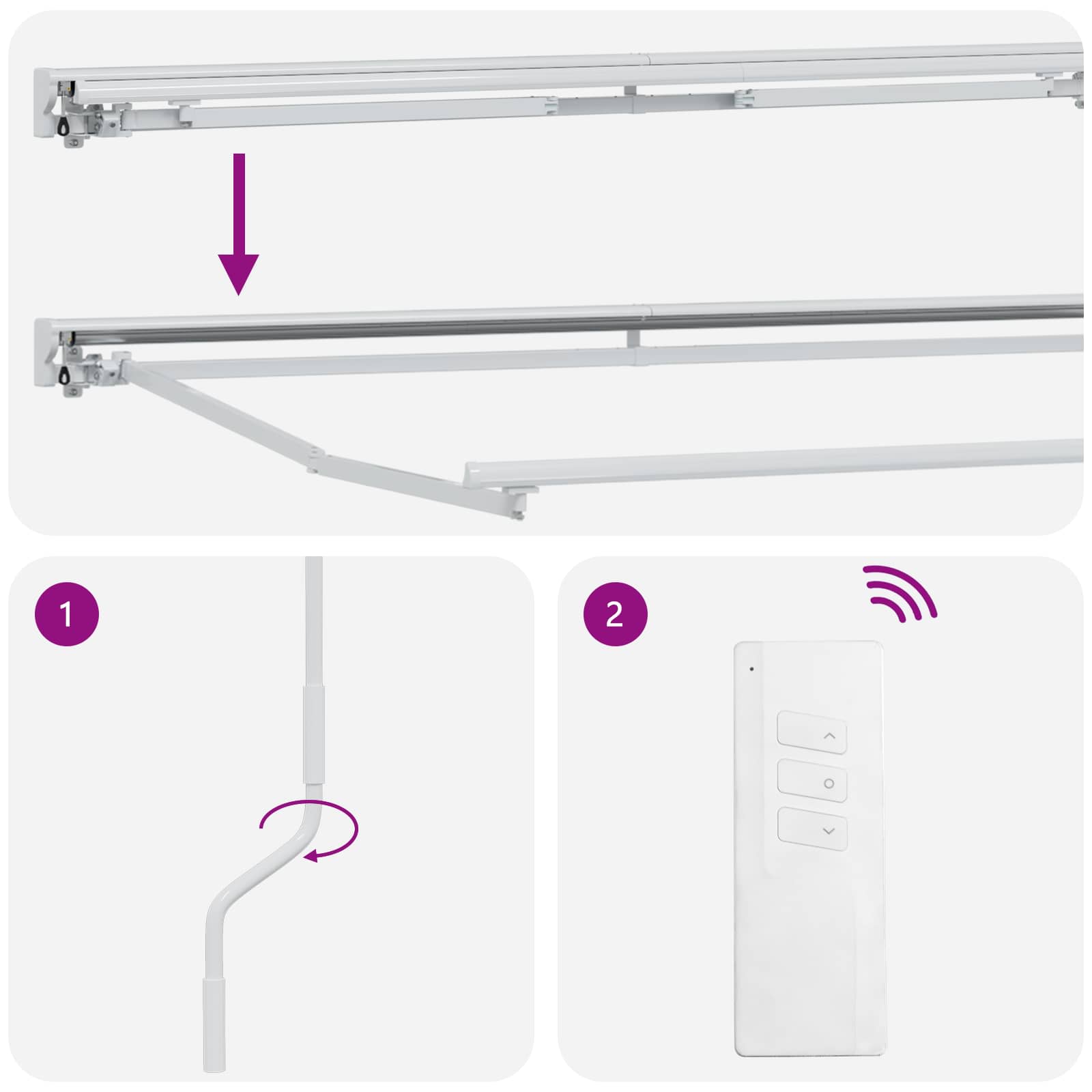 Elektrische ausziehbare Markise Weiß 4,5 x 3,5 m