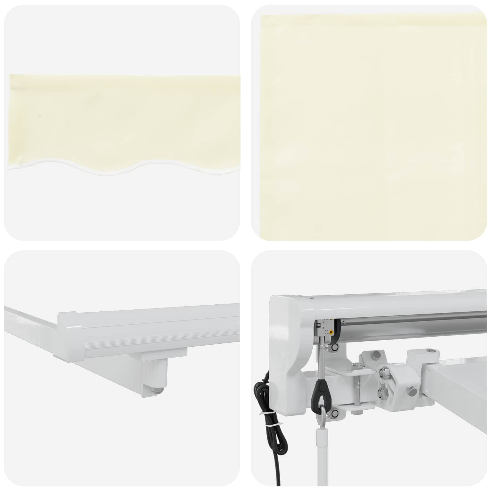 Elektrische ausziehbare Markise Creme und Weiß 5 x 3,5 m