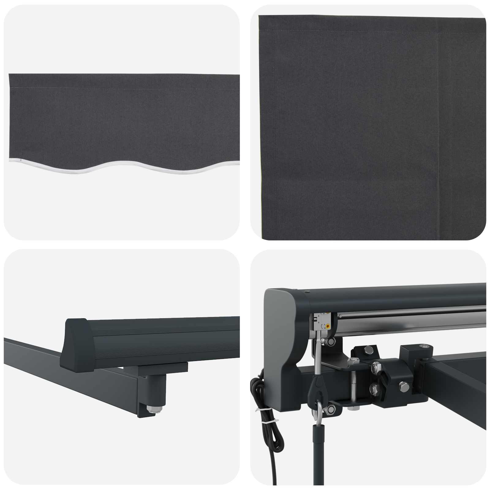 Elektrische ausziehbare Markise Anthrazit 2,5 x 2 m