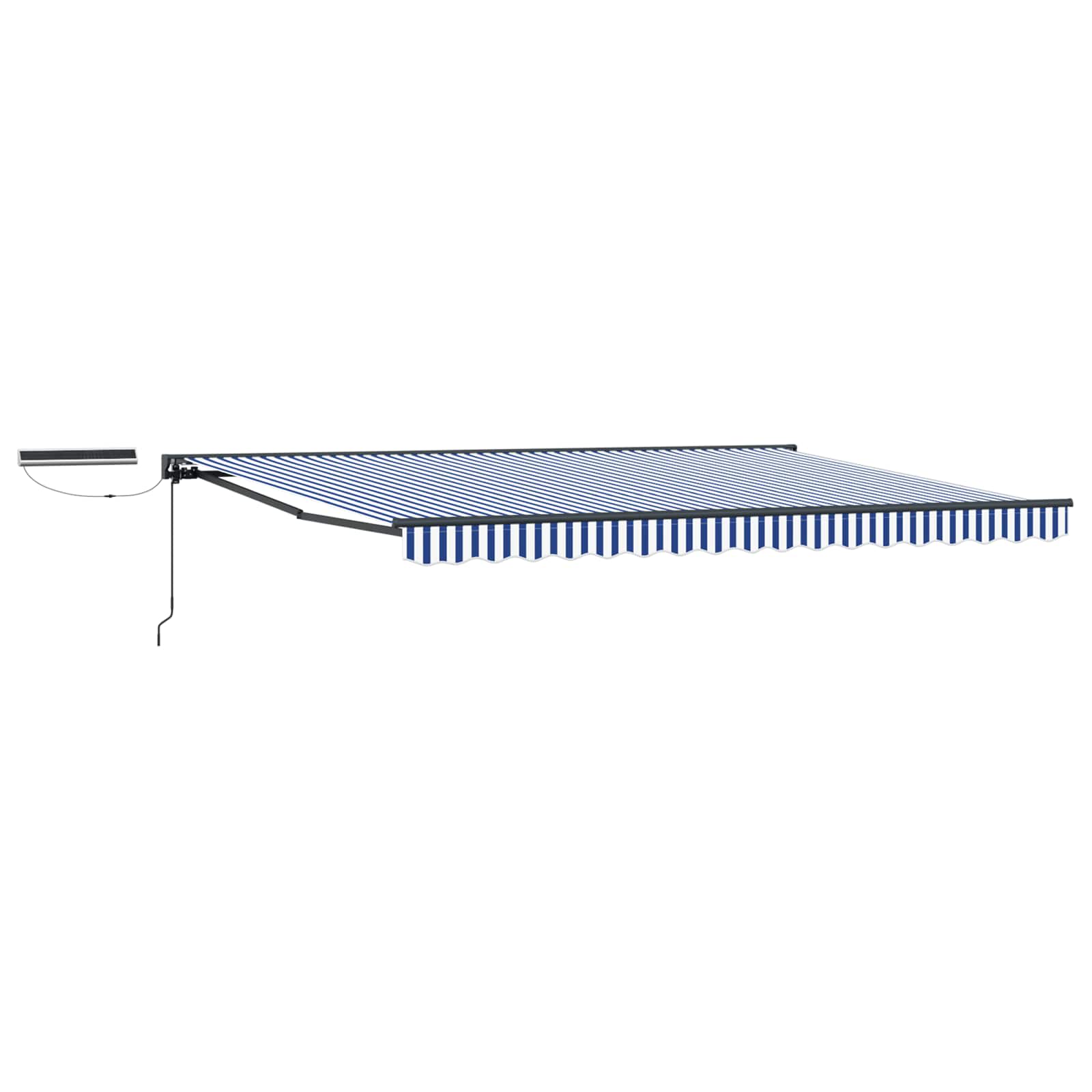 Elektrische ausziehbare Markise Blau, Weiß, Anthrazit 4 x 3 m