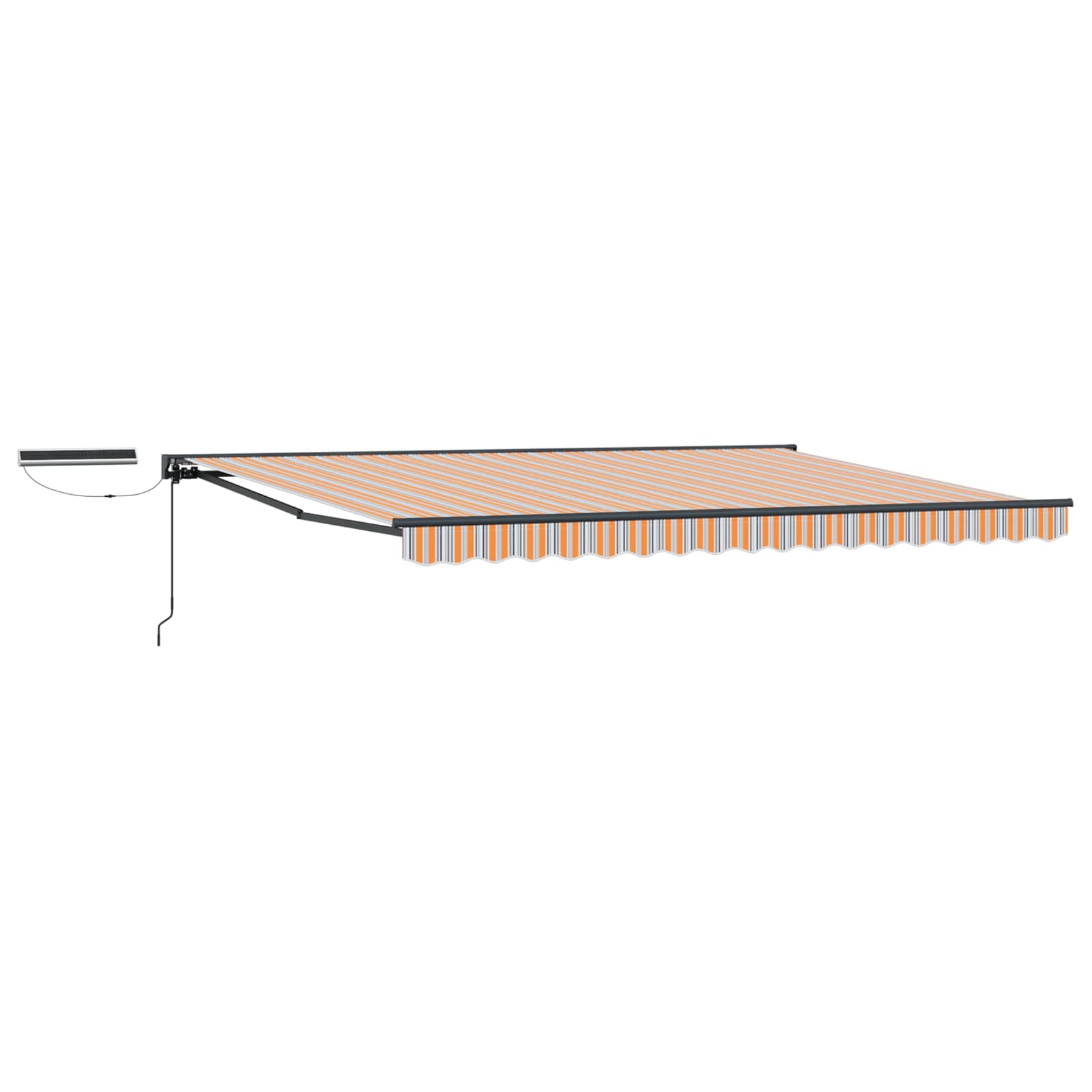 Elektrische ausziehbare Markise Blau, Orange, Anthrazit 4 x 3 m