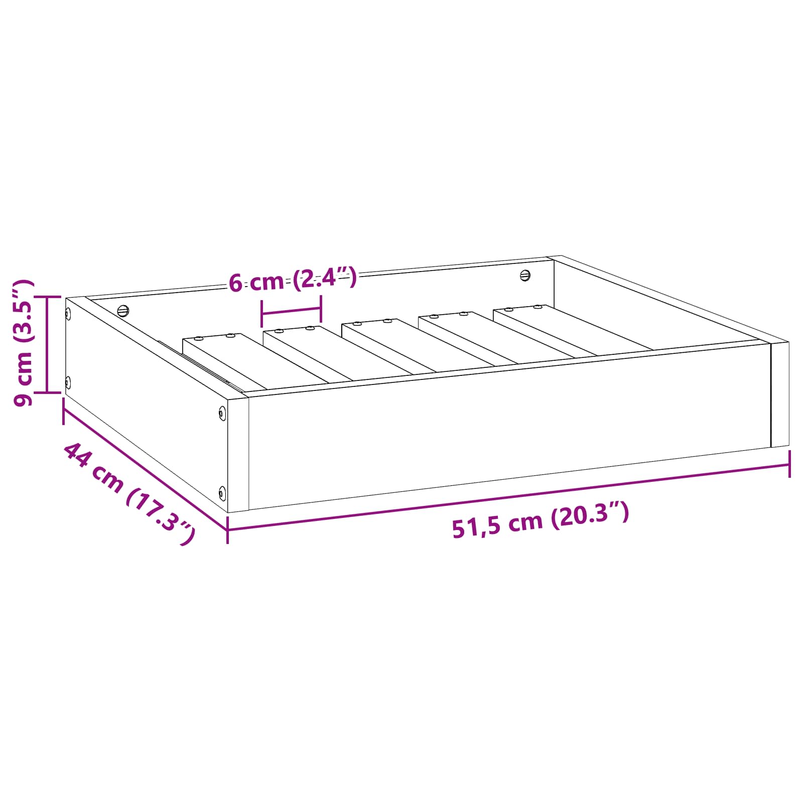 Hundebett Wachsbraun 51,5 x 44 x 9 cm Massivholz Kiefer