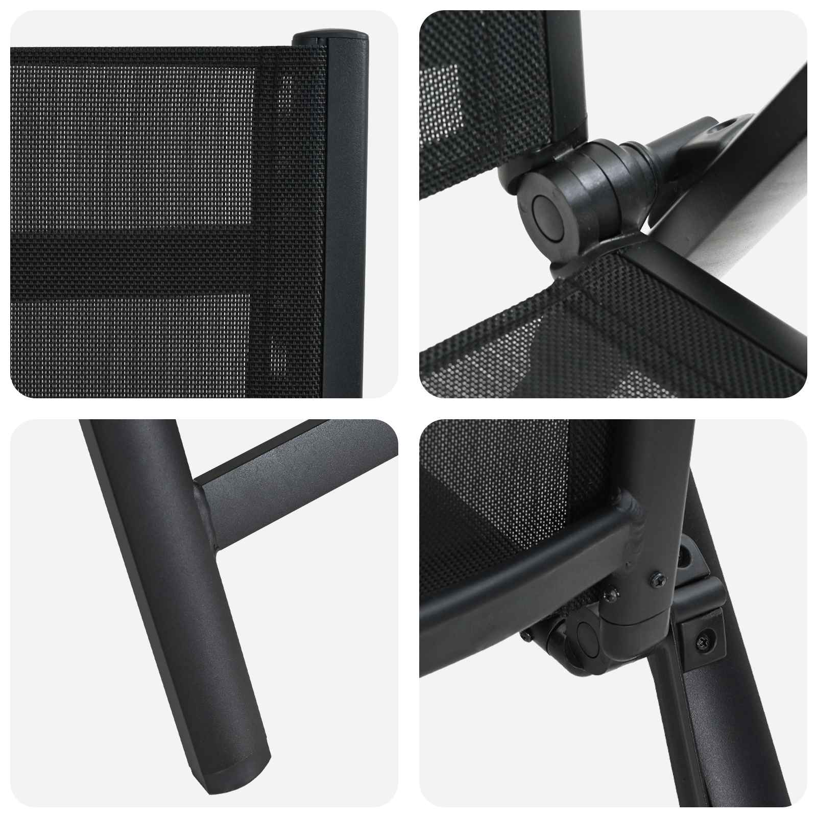 Liegestühle für den Garten 2 pcs Schwarz 58 x 73 x 111,5 cm