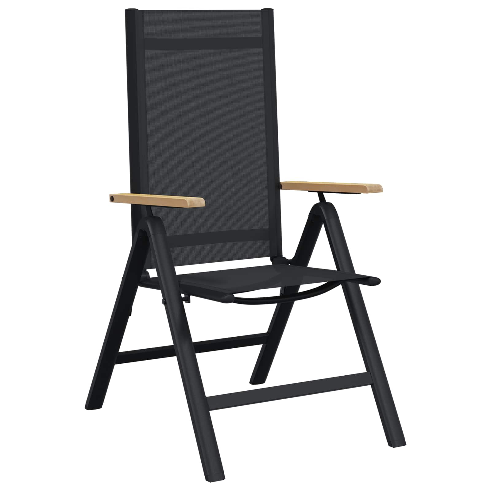 Liegestühle für den Garten 2 pcs Schwarz 58 x 73 x 111,5 cm