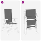 Liegestühle für den Garten 2 pcs Schwarz 58 x 73 x 111,5 cm