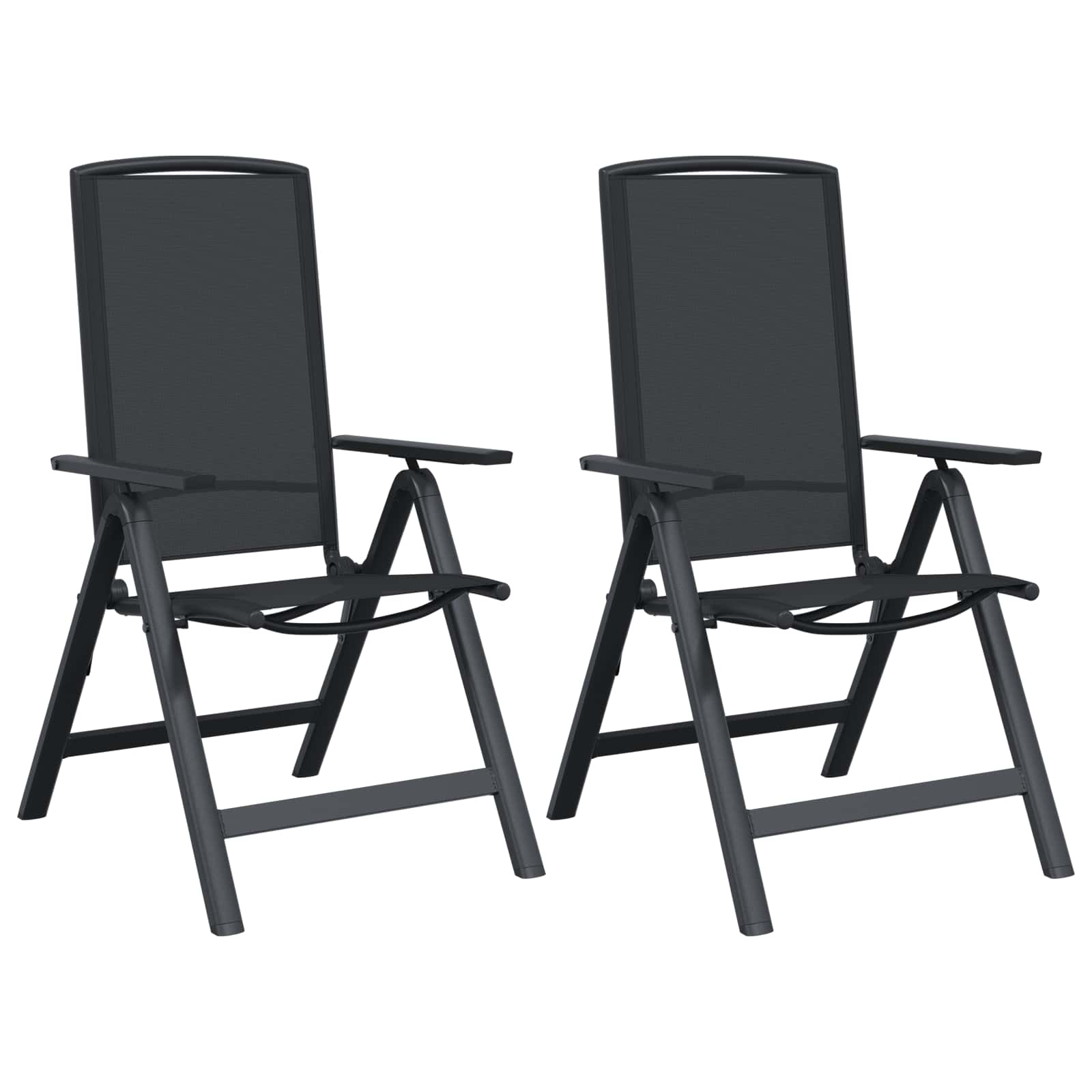 Liegestühle für den Garten 2 pcs Schwarz 58 x 71 x 112 cm