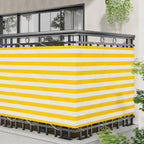 Balkonsichtschutz Gelb und Weiß 110 x 400 cm Oxford-Stoff