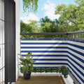 Balkonsichtschutz Blau und Weiß 100 x 600 cm Oxford-Stoff