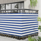 Balkonsichtschutz Blau und Weiß 110 x 400 cm Oxford-Stoff