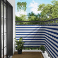 Balkonsichtschutz Blau und Weiß 110 x 500 cm Oxford-Stoff