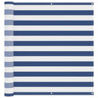Balkonsichtschutz Blau und Weiß 110 x 600 cm Oxford-Stoff