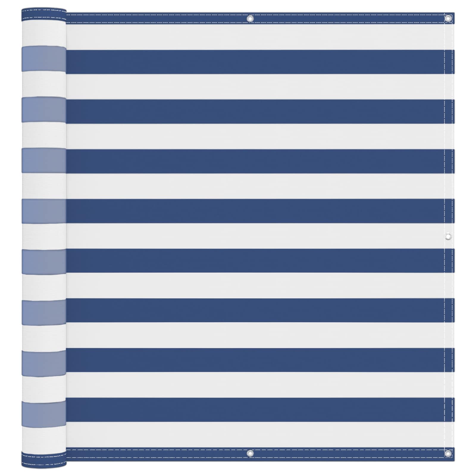 Balkonsichtschutz Blau und Weiß 110 x 1000 cm Oxford-Stoff