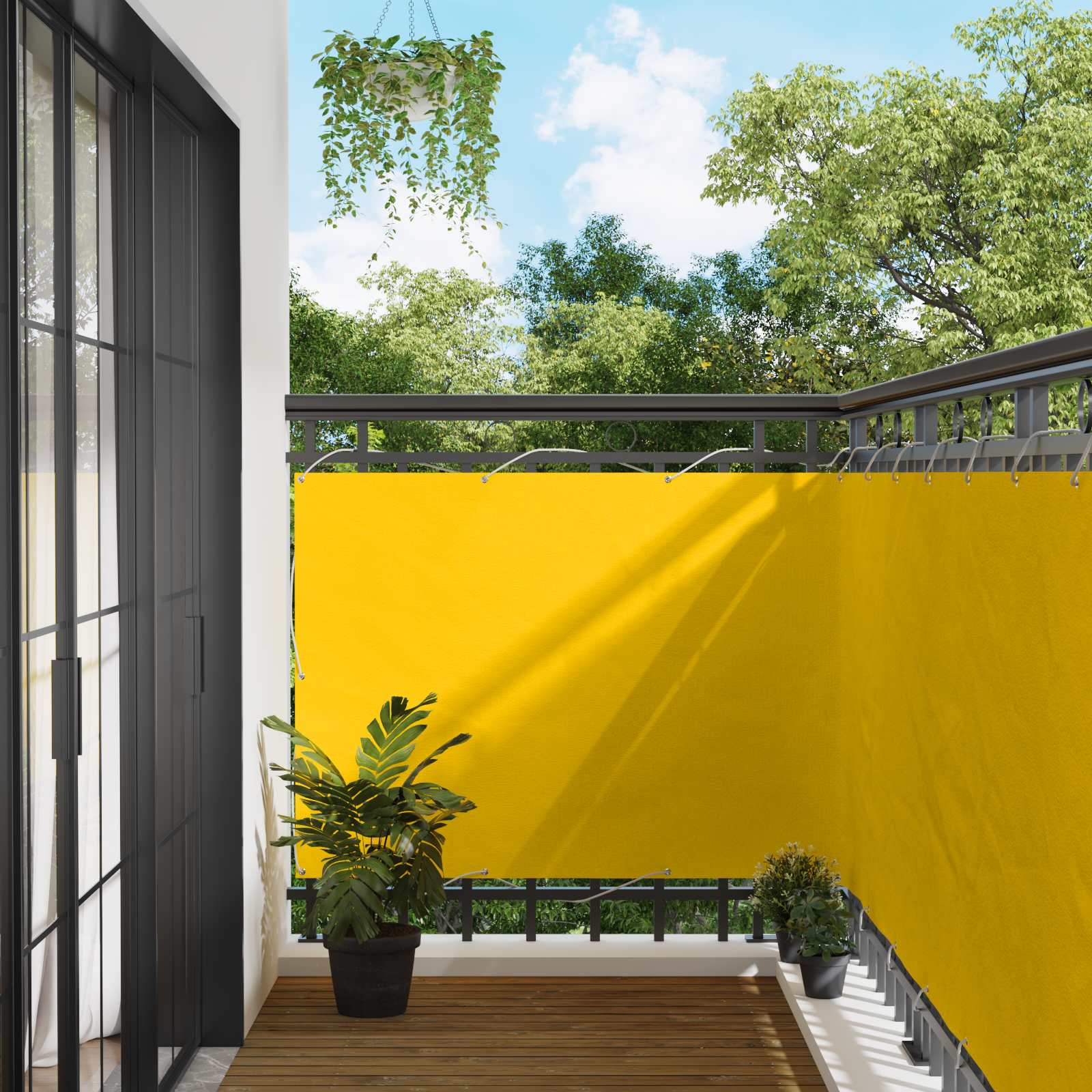 Balkonsichtschutz Gelb 110 x 1000 cm Oxford-Stoff