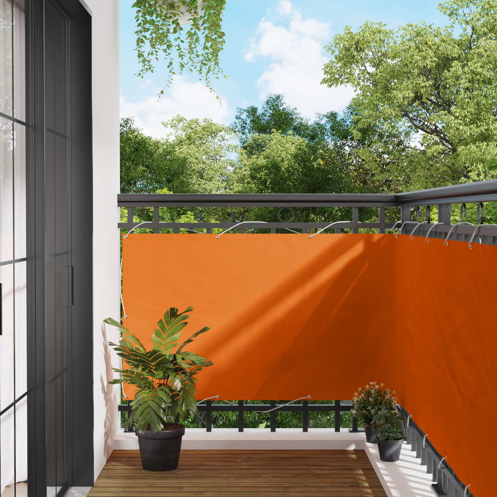 Balkonsichtschutz Orange 90 x 200 cm Oxford-Stoff