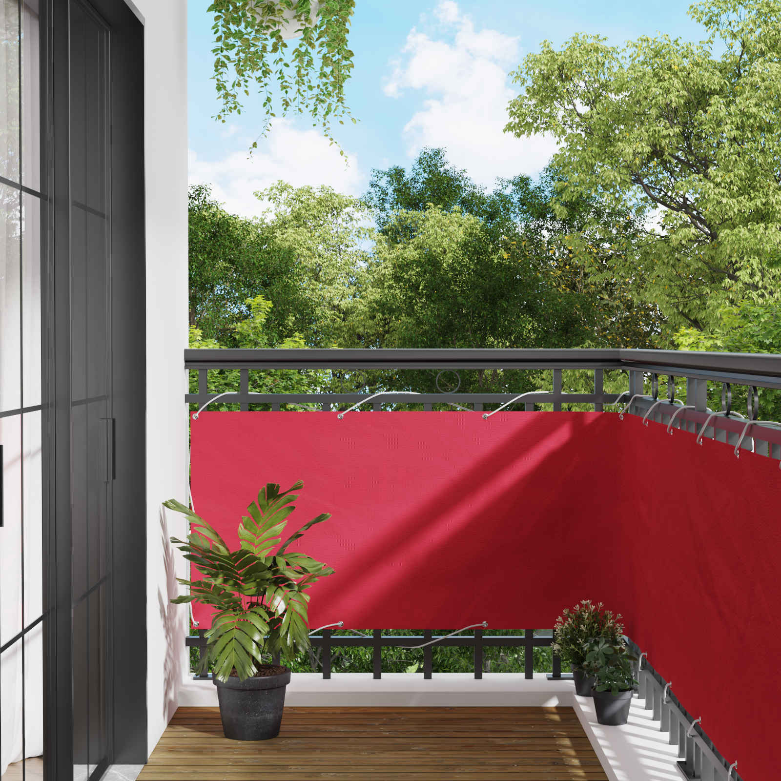 Balkonsichtschutz Bordeauxrot 75 x 500 cm