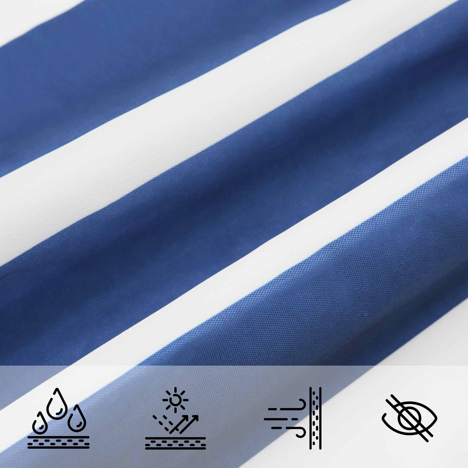 Sonnensegel Blau und Weiß 2,5 x 2,5 m 100 % Polyester Oxford