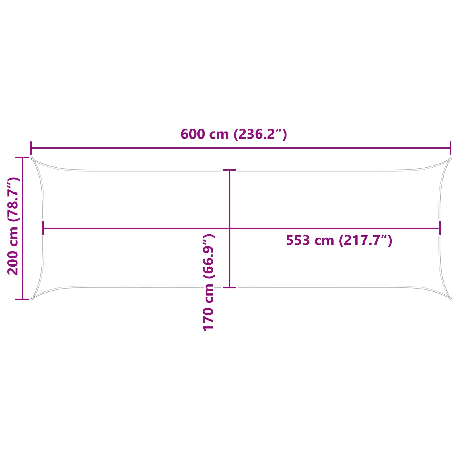 Sonnensegel Dunkelgrün 2 x 6 m 100 % Polyester Oxford