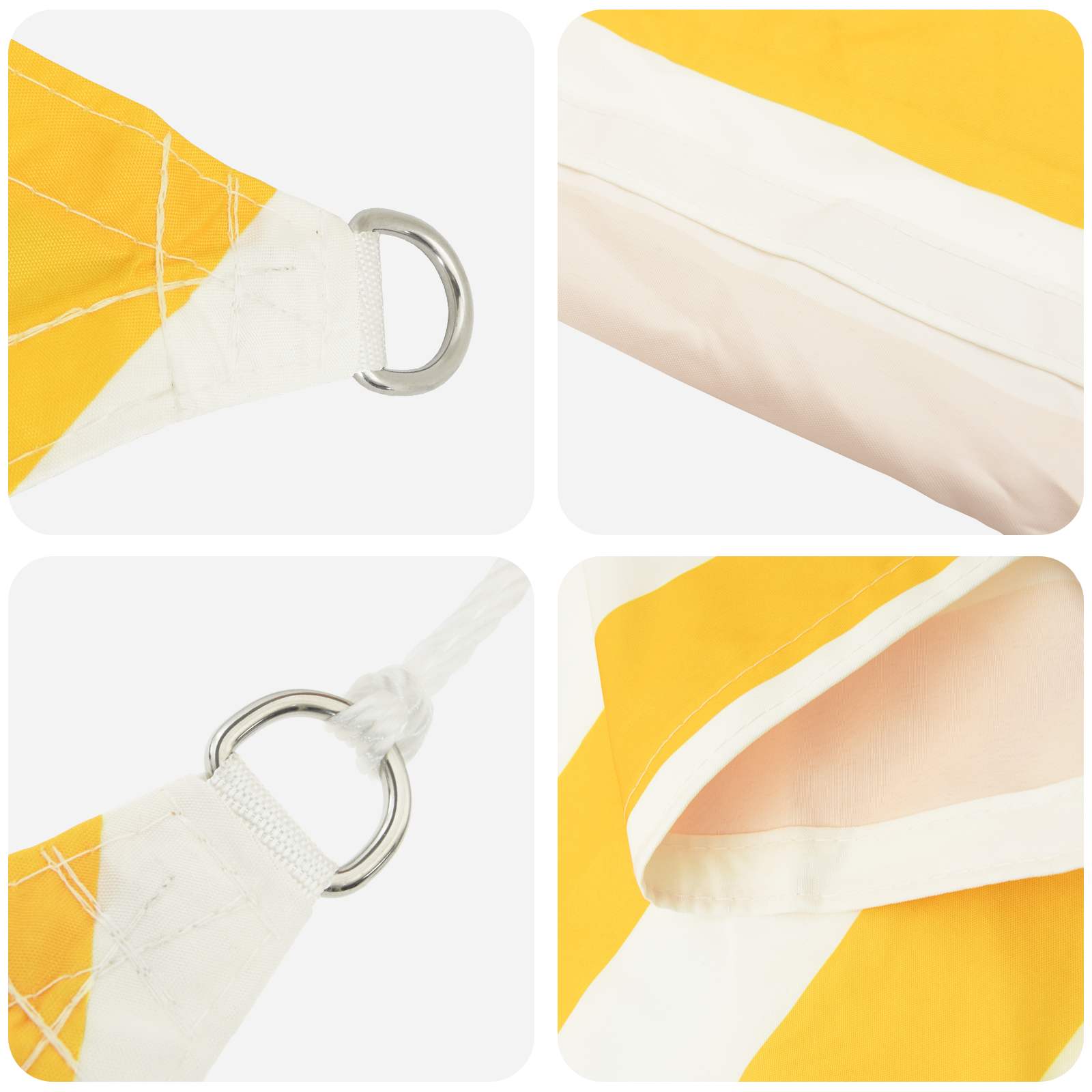 Sonnensegel Gelb und Weiß 2,5 x 3 m 100 % Polyester Oxford