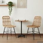 Esststuhl 2 pcs Natur 41 x 55 x 85 cm Rattan und Stahl