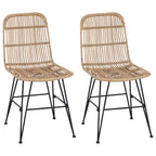 Esststuhl 2 pcs Natur 41 x 55 x 85 cm Rattan und Stahl