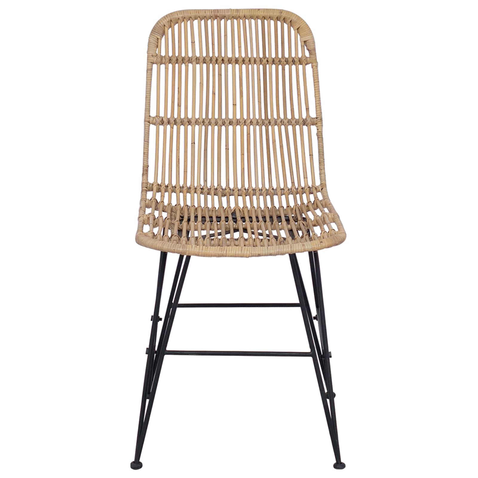 Esststuhl 2 pcs Natur 41 x 55 x 85 cm Rattan und Stahl