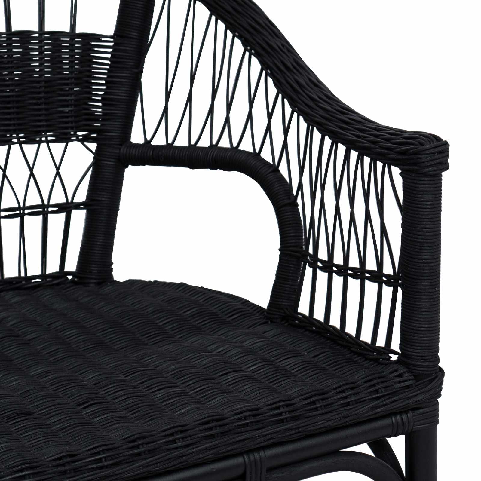 Stapelstuhl Schwarz 60 x 60 x 81 cm Rattan