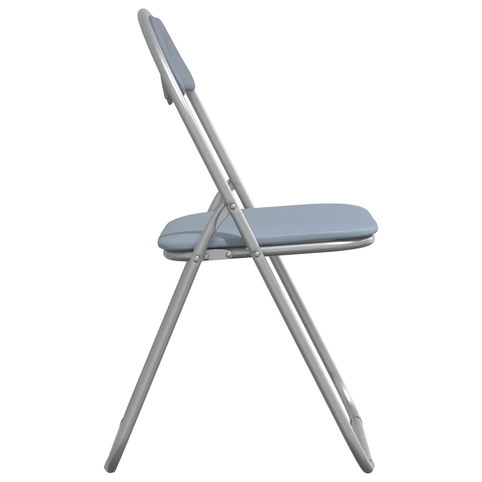 Klappstuhl 2 pcs Grau 48 x 43,5 x 81 cm Kunstleder