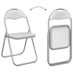 Klappstuhl 8 pcs Weiß und Grau 48 x 43,5 x 81 cm Kunstleder