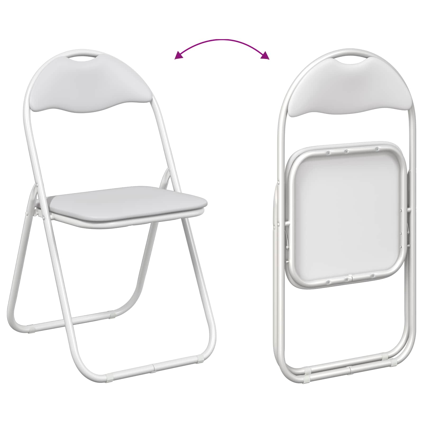 Klappstuhl 8 pcs Weiß 48 x 43,5 x 81 cm Kunstleder