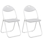 Klappstuhl 2 pcs Weiß 48 x 43,5 x 81 cm Kunstleder