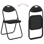Klappstuhl 2 pcs Schwarz 48 x 43,5 x 81 cm Kunstleder
