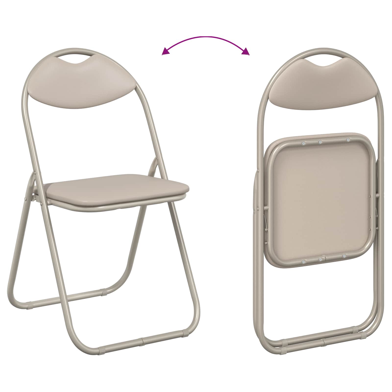 Klappstuhl 8 pcs Sand 48 x 43,5 x 81 cm Kunstleder