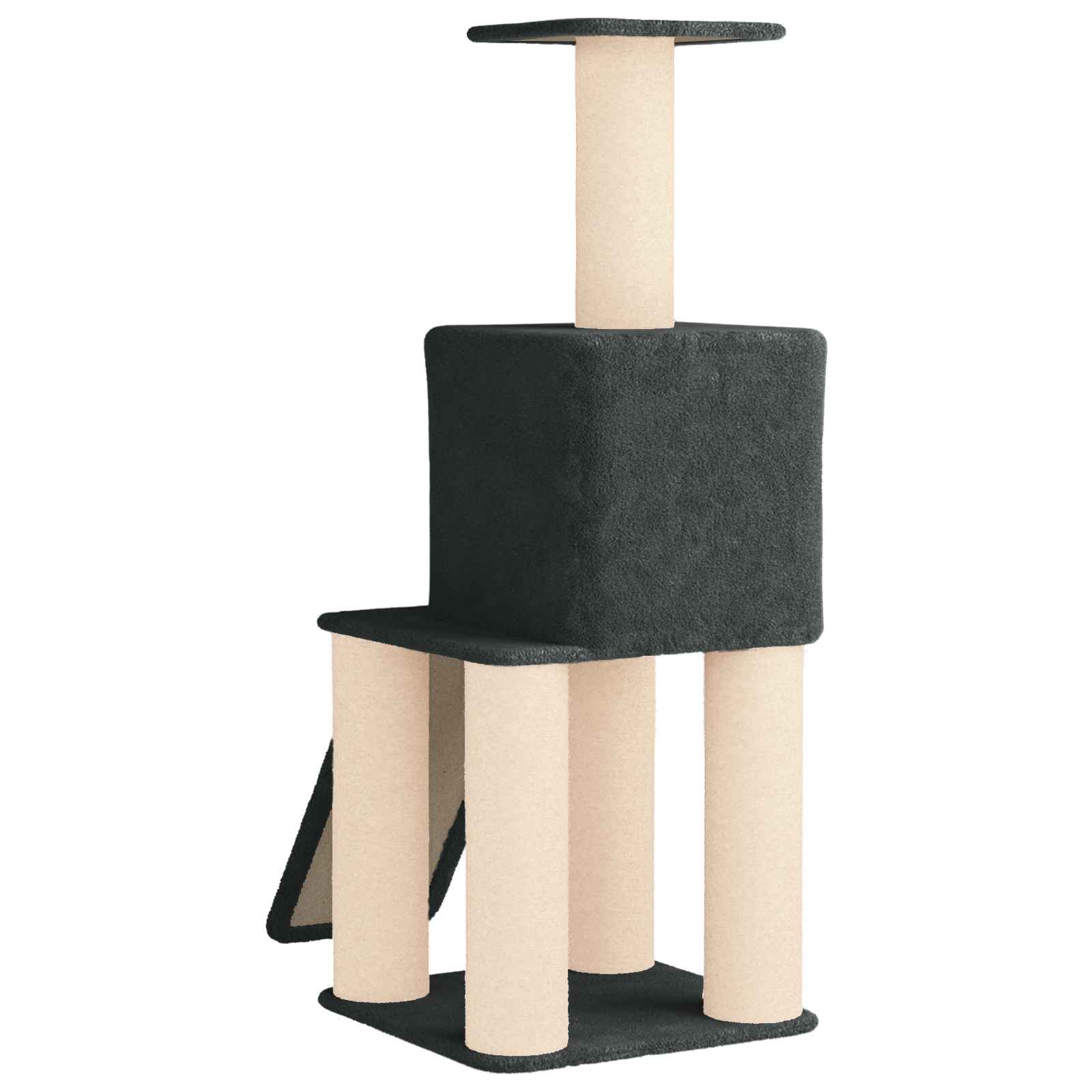 Katzennbaum mit Sisal-Kratzsäulen Dunkelgrau 146 cm