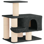 Katzennbaum mit Sisal-Kratzsäulen Dunkelgrau 96 cm