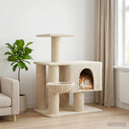 Katzennbaum mit Sisal-Kratzsäulen Creme 96 cm