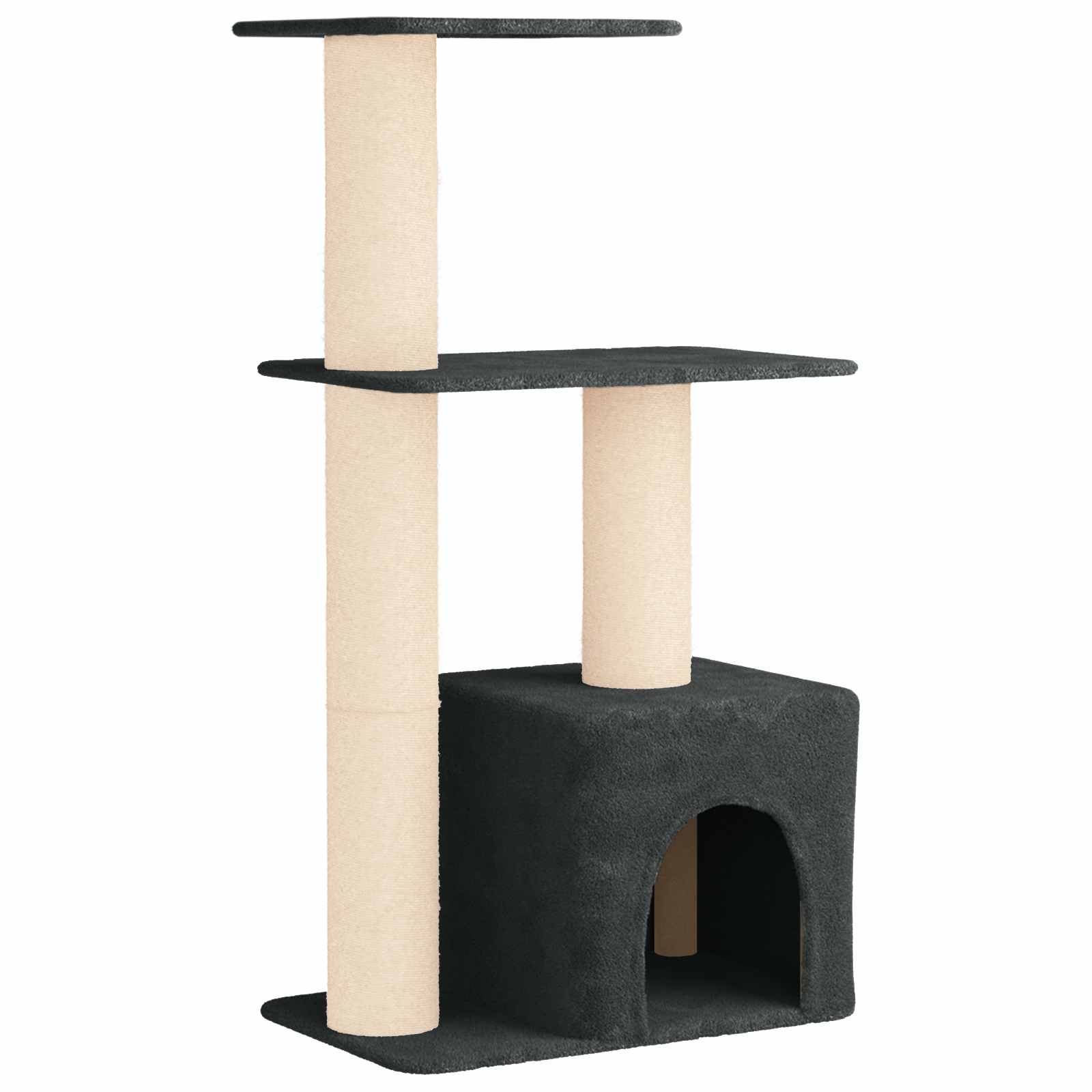 Katzennbaum mit Sisal-Kratzsäulen Dunkelgrau 133 cm